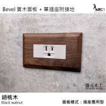 盛元木工 Bevel 實木面板 單插座附接地-5.5mm2絞線用 - 白色 國際牌開關插座