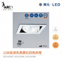 舞光 Dancelight 四角崁燈 黑鑽石盒燈 LED-25128 / LED-25129 適用3米高環境 全電壓12W / 24W 含燈源